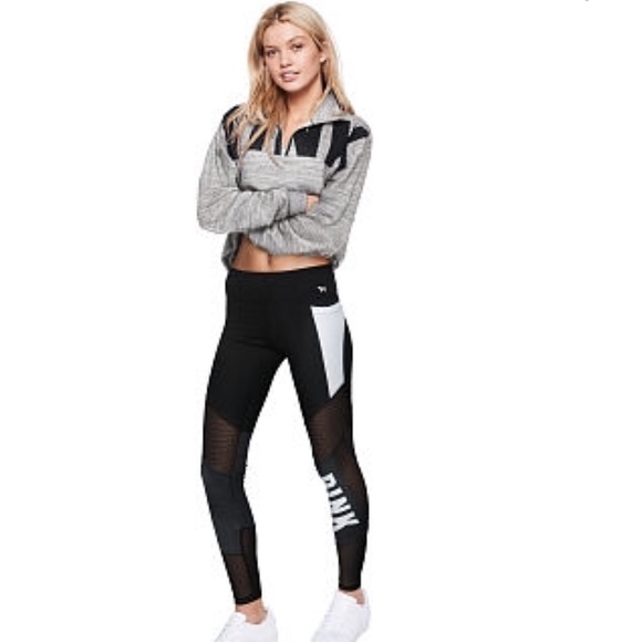 ❌SOLD❌VS Pink Gray&Black Quarter Zip Sweater, NWT - Picture 3 of 4